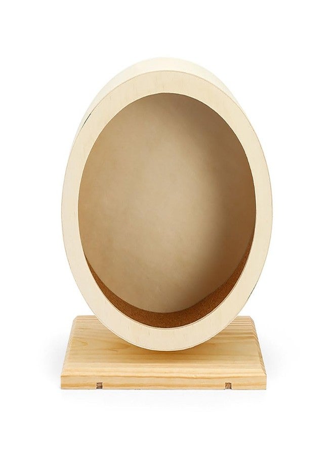 OMEM Hamster Exercise Wheel，Small Animals Running Toy Suitable for Rat, Pig, Chinchilla, Gerbil, etc. pet Wooden Harmless, Handmade (L) - Image 1